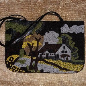 New 13"w x 8.5"h Y & S ELEGANT BEADED HAND-BAG(LANDSCAPE)